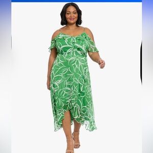 London Times Green High Low Dress